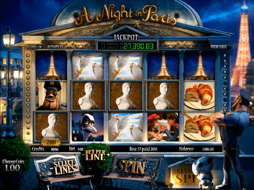 BetSoft A Night In Paris Screenshot