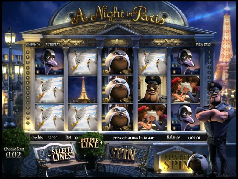 BetSoft A Night In Paris Screenshot